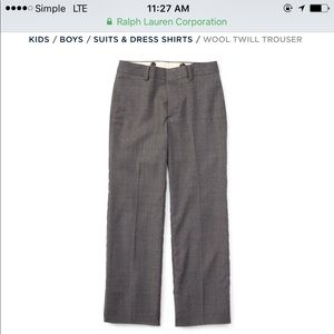 NWT polo Boys light grey tailored Wool Pants 5T